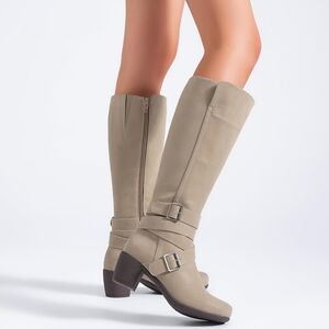 Chic Beige Heeled Women's Boots